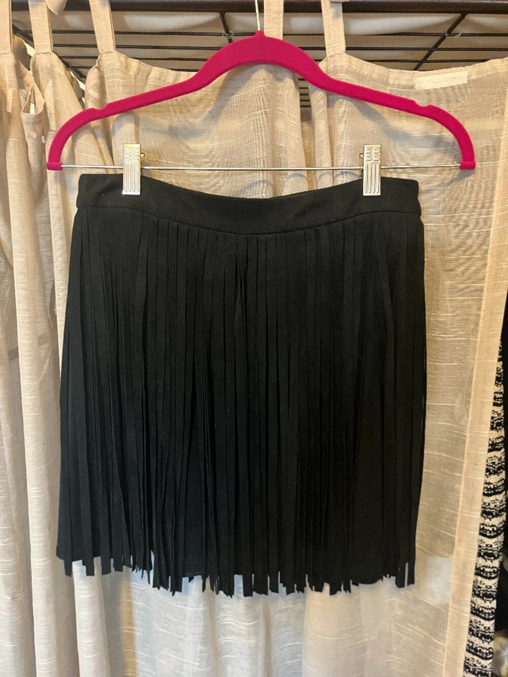 Suede, Finge Mini Skirt